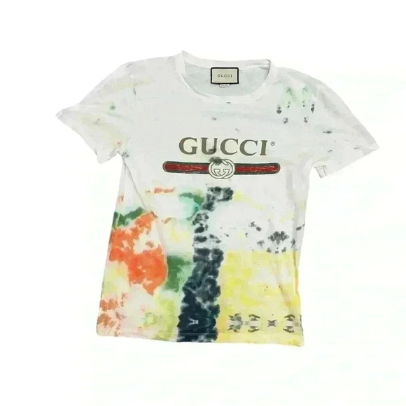 Gucci Tie-Dye Logo T-Shirt - Made in  Italy - Picture 1 of 7